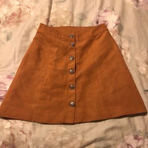 H&M brown button-up skirt